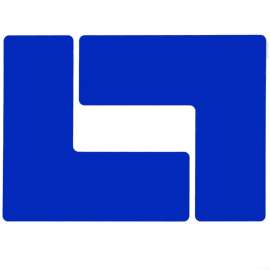 ToughStripe(R) Floor Marking Tape L-Shaped Corner Marks - Polyester, Solid Color, Blue, 3" x 8"