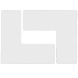 ToughStripe(R) Floor Marking Tape L-Shaped Corner Marks - Polyester, Solid Color, White, 3" x 8"