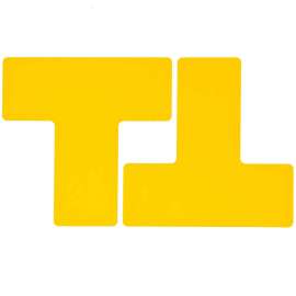ToughStripe(R) Floor Marking Tape T-Shaped Marks - Polyester, Solid Color, Yellow, 3" x 8"