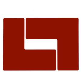 ToughStripe(R) Floor Marking Tape L-Shaped Corner Marks - Polyester, Solid Color, Red, 4" x 10"
