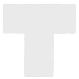 ToughStripe(R) Floor Marking Tape T-Shaped Marks - Polyester, Solid Color, White, 4" x 10"