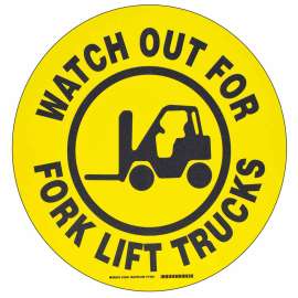 Floor Safety Sign, 17" Dia x 0.011" D, Polyester