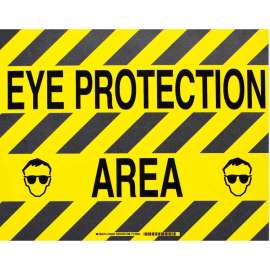 Floor Safety Eye Protection Sign, 14" H x 18" W x 0.011" D, Polyester