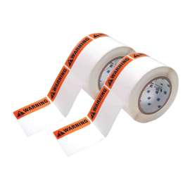 High Adhesion Polyester with Header Labels 3in H x 3in W BK, OR on WT PK of 2/RL