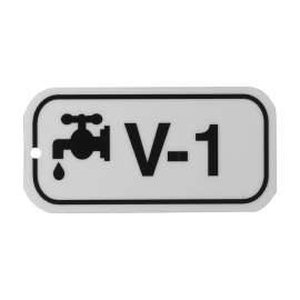 Valve Energy Source Tags V 1 Polystyrene 1.5x3 Black on White 5/PK