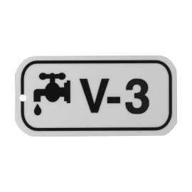 Valve Energy Source Tags V 3 Polystyrene 1.5x3 Black on White 5/PK