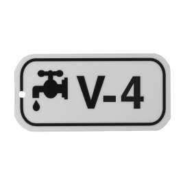 Valve Energy Source Tags V 4 Polystyrene 1.5x3 Black on White 5/PK