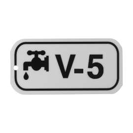 Valve Energy Source Tags V 5 Polystyrene 1.5x3 Black on White 5/PK