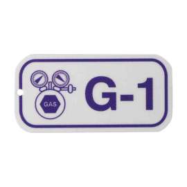 Gas Energy Source Tags G 1 Polystyrene 1.5x3 Purple on White 5/PK