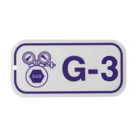 Gas Energy Source Tags G 3 Polystyrene 1.5x3 Purple on White 5/PK