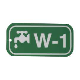 Water Energy Source Tags W 1 Polystyrene 1.5x3 White on Green 25/PK
