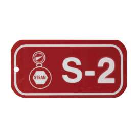 Steam Energy Source Tags S 2 Polystyrene 1.5x3 White on Red 25/PK