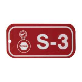 Steam Energy Source Tags S 3 Polystyrene 1.5x3 White on Red 25/PK