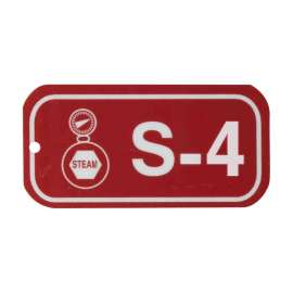 Steam Energy Source Tags S 4 Polystyrene 1.5x3 White on Red 25/PK