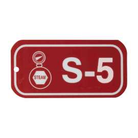 Steam Energy Source Tags S 5 Polystyrene 1.5x3 White on Red 25/PK