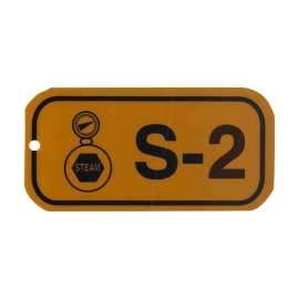 Steam Energy Source Tags S 2 Polystyrene 1.5x3 Black on Orange 25/PK