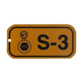 Steam Energy Source Tags S 3 Polystyrene 1.5x3 Black on Orange 25/PK