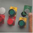 Raised Panel Polyester Push Button Labels 1.8in H x 1.8in W BK 500/RL
