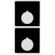 Raised Panel Polyester Push Button Labels 1.8in H x 1.8in W BK 500/RL