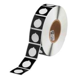 Raised Panel Polyester Push Button Labels 1.8in H x 1.8in W BK 500/RL