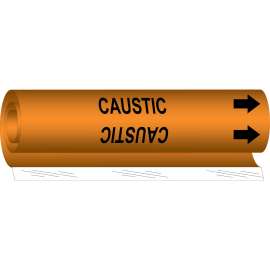 CAUSTIC Pipe Marker, 26" H x 12" W, Fits Pipes 2.5" Dia. Thru 7.875" Dia.