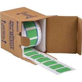 PermaSleeve Heat Shrink Wire and Cable Labels 3/4" Dia for 3" Core Printers - 2" Green Double-Sided