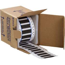 PermaSleeve Heat Shrink Wire and Cable Labels 3/8" Dia for 3" Core Printers - 2" Black Single-Sided