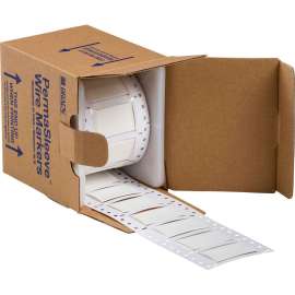 Double Sided PermaSleeve Polyolefin Fluid Resistant Wire Marking Sleeves, 0.75" Dia x 2", Roll of 100, White