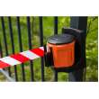 EasyExtend(R) Retractable Barrier System Belt Stanchion 32 ft Yellow, Black