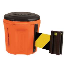 EasyExtend(R) Retractable Barrier System Belt Stanchion 32 ft Yellow, Black
