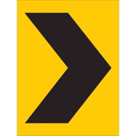 Right Chevron Picto Sign, 24" H x 18" W x 0.090" D, Aluminum