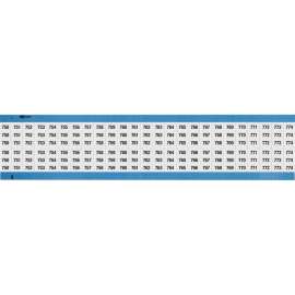 Wire Marker Card Repositionable Vinyl Cloth Legend: 750 to 774 1250 Total
