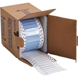 PermaSleeve Heat Shrink Wire and Cable Labels 3/32" Dia for 3" Core Printers - 0.5" White Single-Sided