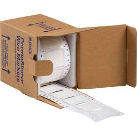 PermaSleeve Heat Shrink Wire and Cable Labels 1" Dia for 1" Small Core Printers - 2" White