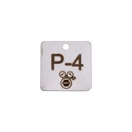 Engraved Stainless Steel Energy Source Tag P-9 Valve 2 in H x 2 in W 5PK