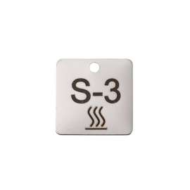 Engraved Stainless Steel Energy Source Tag S-1 Valve 2 in H x 2 in W 5PK