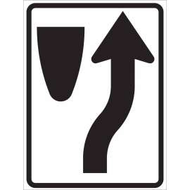 Keep Right Sign, 24" H x 18" W x 0.090" D, Aluminum