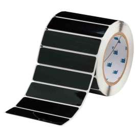 Raised Panel Polyester Rectangular Labels 1 in H x 4 in W Black 250/RL
