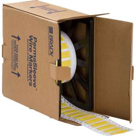 PermaSleeve HX Heat Shrink Wire Marking Sleeves, Yellow, 0.375" Dia x 0.5" W, Roll of 4000 Each