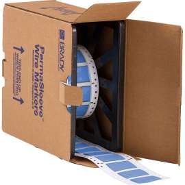 PermaSleeve HX Heat Shrink Double Sided Wire Marking Sleeves, Blue, 0.75" Dia x 0.67" W