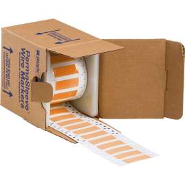 PermaSleeve Heat Shrink Wire and Cable Labels 1/4" Dia for 3" Core Printers - 1" Orange Double-Sided