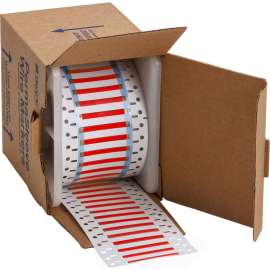 PermaSleeve Heat Shrink Wire and Cable Labels 1/8" Dia for 3" Core Printers - 1" Red Single-Sided