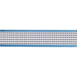 Numerical Wire Markers Permanent Adhesive Vinyl 0.75 in H Legend: 20, 1800 Total