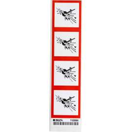 GHS Explosive Picto Labels: Paper, Black/Red on White, 2" H x 2" W