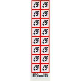 GHS Oxidizing Picto Labels: Paper, Black/Red on White, 1" H x 1" W