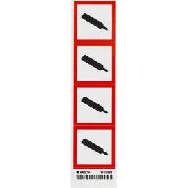 GHS Gas Pressure Picto Labels: Paper, Black/Red on White, 2" H x 2" W