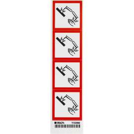 GHS Corrosive Picto Labels: Paper, Black/Red on White, 2" H x 2" W