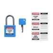 Compact Key Retaining Padlocks Nylon 1 in Aluminum Shackle KA Blue 6PK
