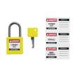 Compact Key Retaining Padlocks Nylon 1 in Aluminum Shackle KA Yellow 6PK