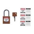 Compact Key Retaining Padlocks Nylon 1 in Aluminum Shackle KA Brown 6PK